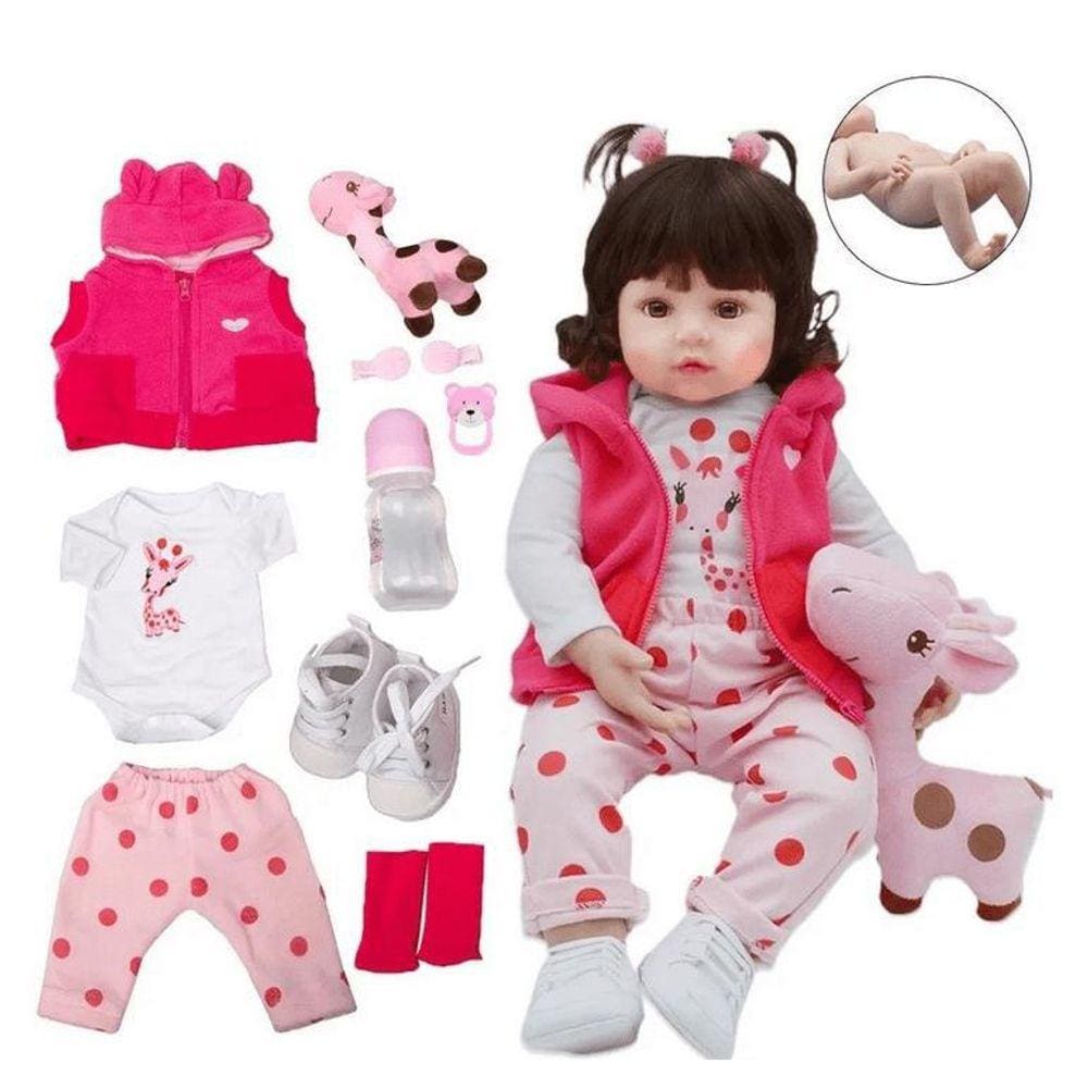 Bebê Reborn Menina Girafinha - 100% Silicone