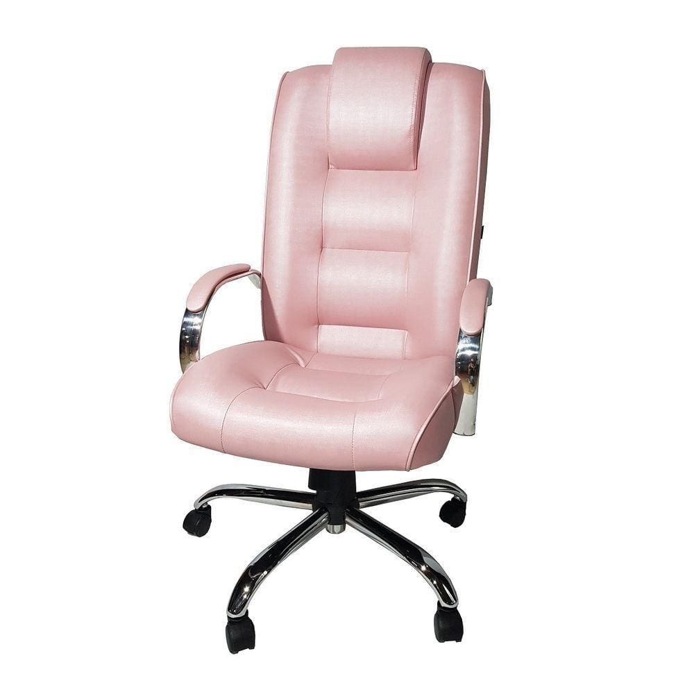 Cadeira Classic Presidente Rosê Gold Cromada Comprealegre