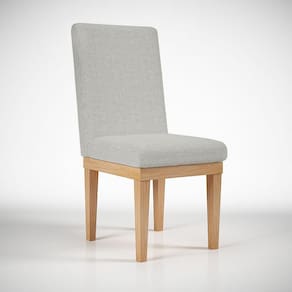 Cadeira Estofada Reforçada Para Mesa De Jantar Tecido Cinza