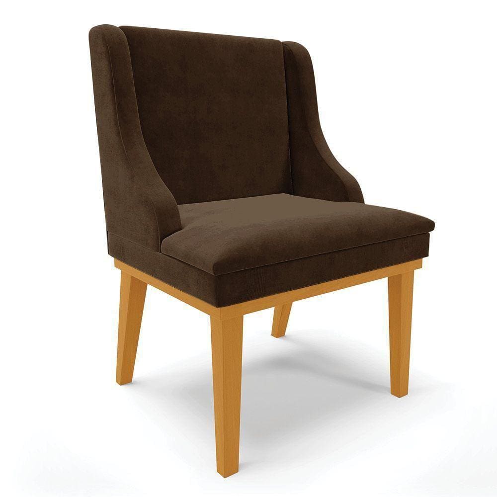 Cadeira De Jantar Liz Suede Marrom