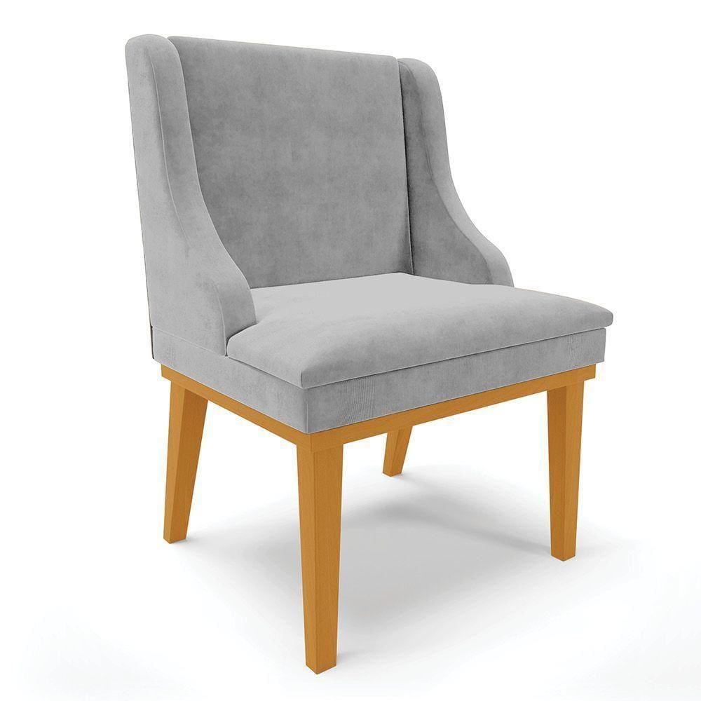 Cadeira De Jantar Liz Suede Cinza