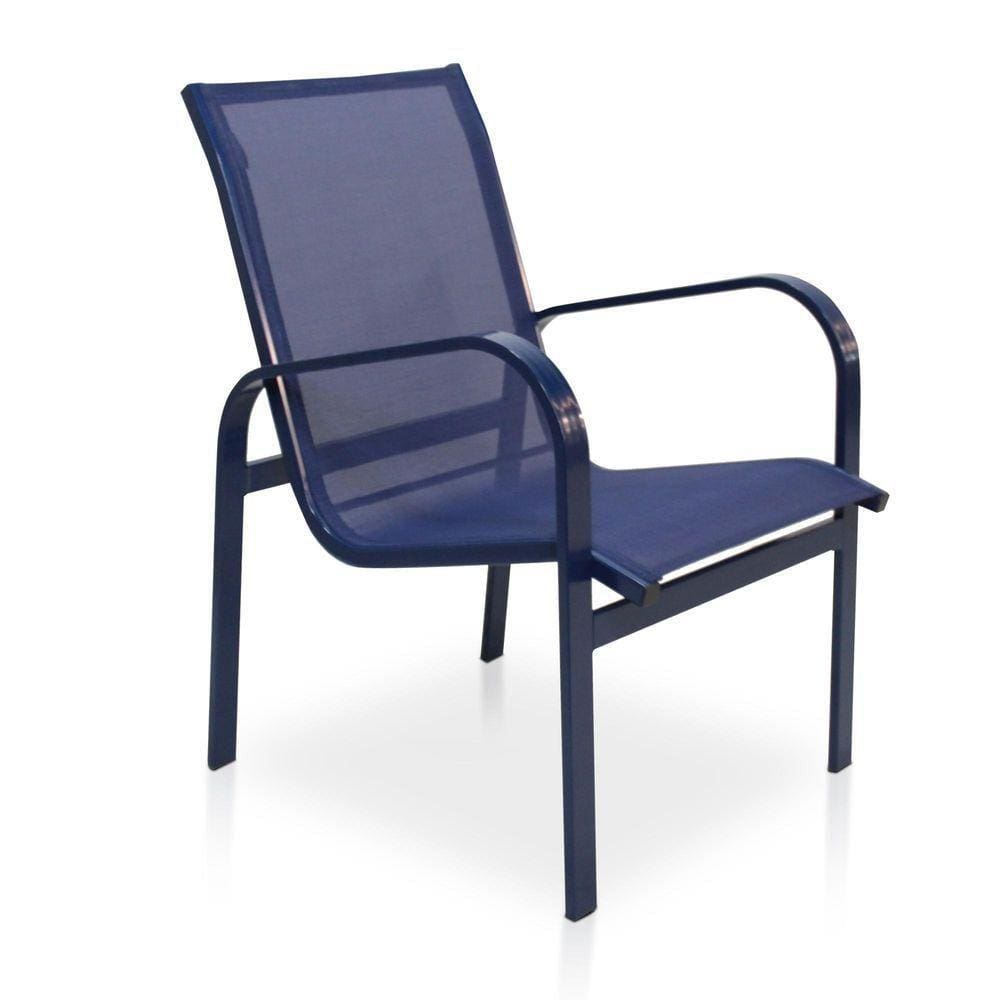 Cadeira Em Tela Sling Com Estrutura Azul