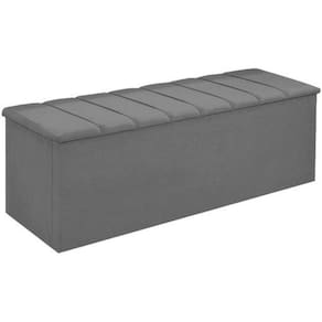 Calçadeira Baú Cancun Solteiro 90 Cm - Cinza