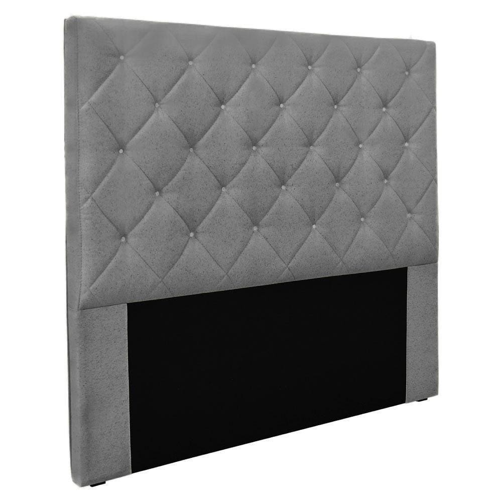 Cabeceira Solteiro 0,90M Tânia Linho Rústico Cinza Escuro