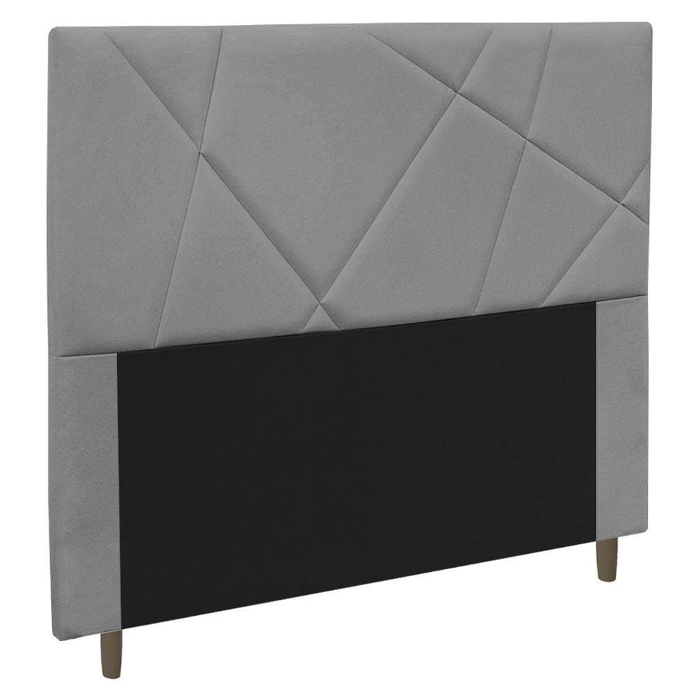 Cabeceira Cama Box Solteiro Mali 90Cm Suede Cinza - Abmaza