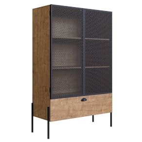 Cristaleira New 140 Cm Vermont E Preto - D`rossi