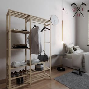 Porta Sapato E Roupa Cor Natural Pinus Organizadora