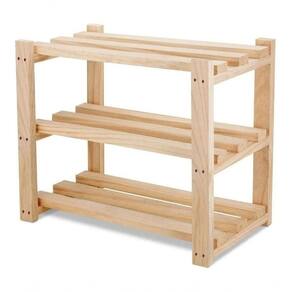 Organizador Duplo Pinus De Madeira Com 5 Prateleiras