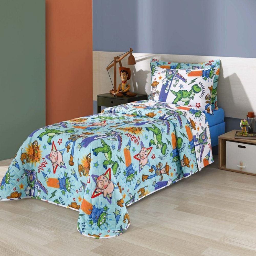 Kit Colcha Solteiro Andreza - Toy Story