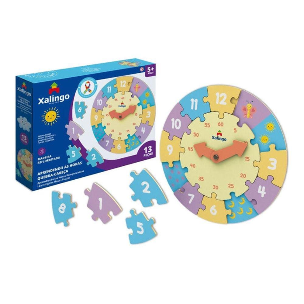 Quebra Cabeça Relógio Aprendendo As Horas P/ Criança C/ Tdah