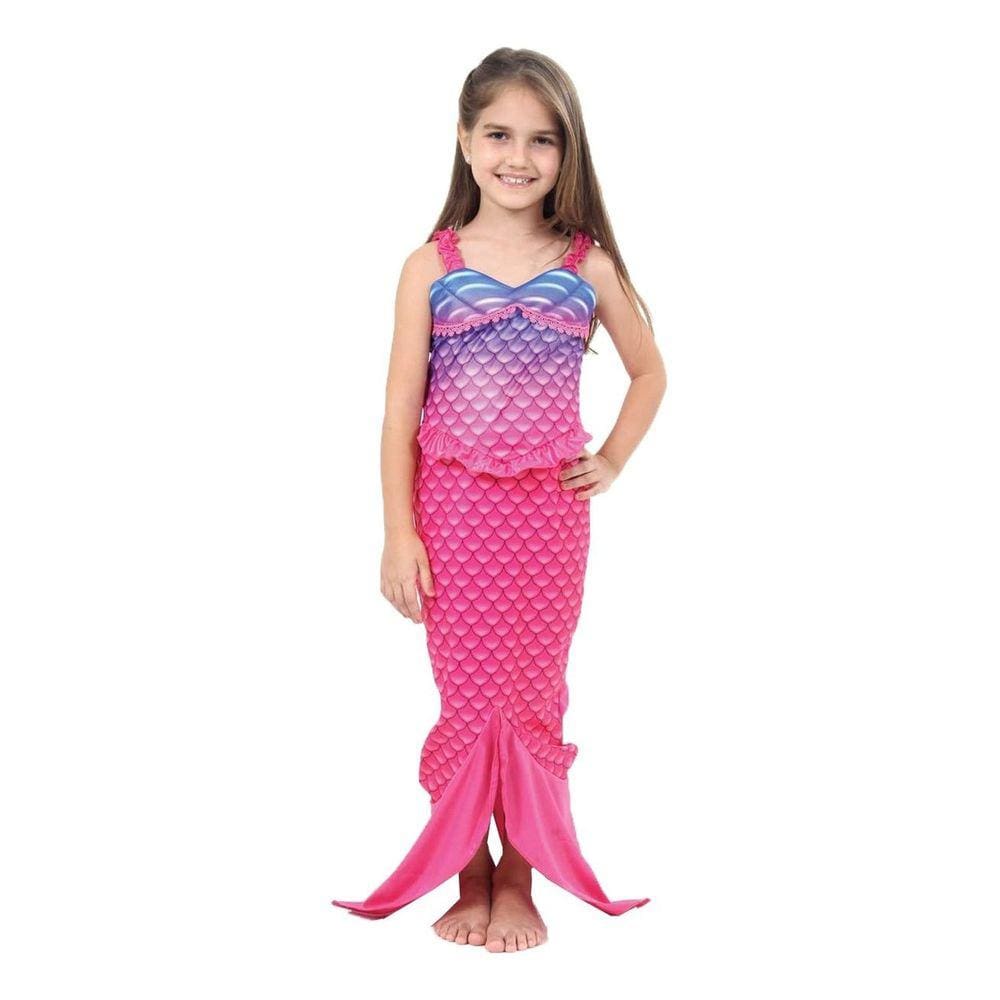 Fantasia Sereia Infantil Feminina Com Cauda Rosa