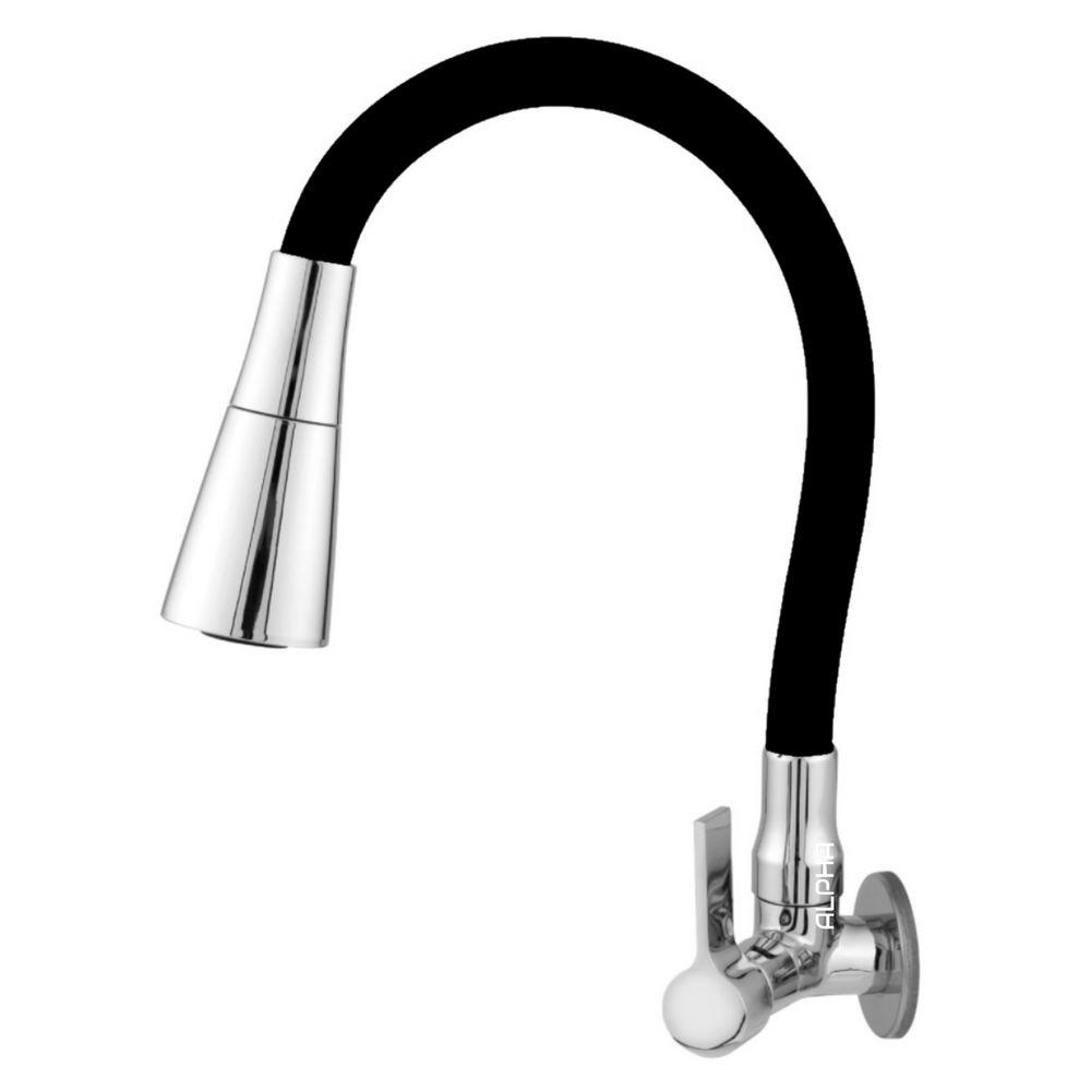 Torneira Cozinha Parede Gourmet Cônico Preta/Cr 2168 C-65