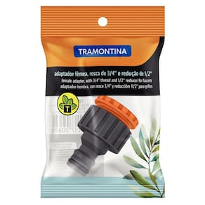 Adaptador Fêmea Tramontina com Rosca 3/4" e Redução 1/2" para Jardim