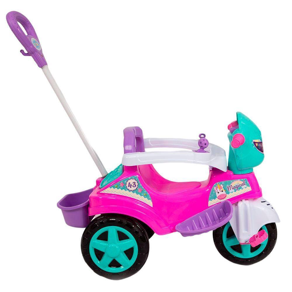 Triciclo Infantil C/ Pedal E Haste Direcionável Baby City Menina - Maral