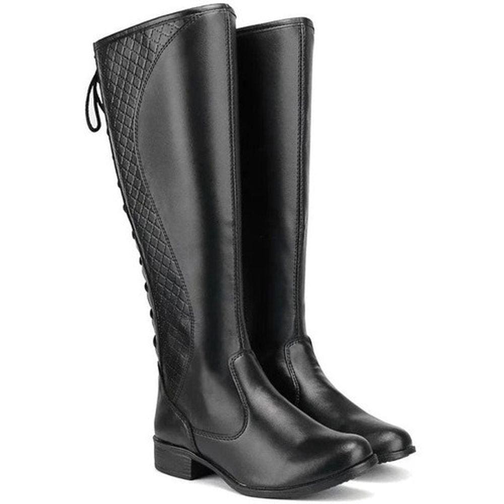 Bota Feminina Montaria Cano Médio Macio Solado Conforto