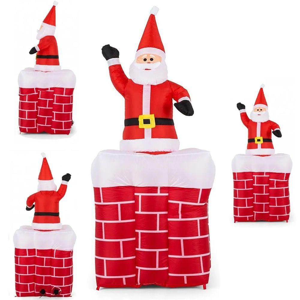 Papai Noel Inflavel Natal Chamine Sobe Desce Animado Decoraçao Natalino Casa Loja Salao Festa Enfeite