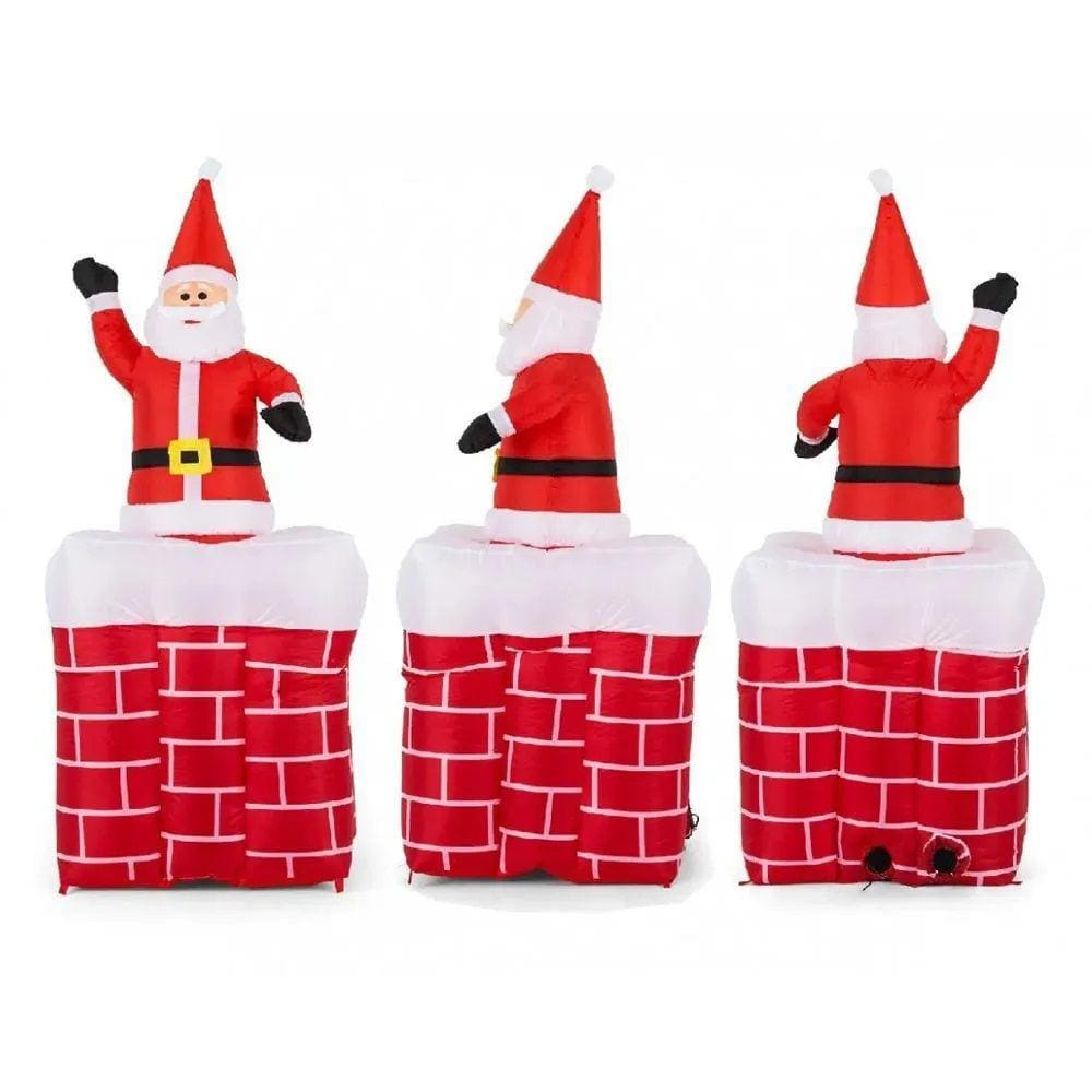 Papai Noel Decoraçao Natal Chamine Sobe Desce Natalino Animado Sala Salao Festa Loja Casa Enfeite