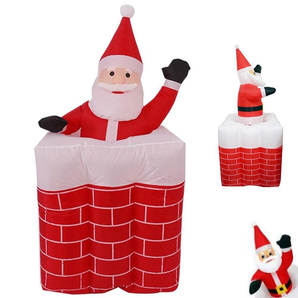 Papai Noel Inflavel Enfeite Sobe Desce Natal Animado Familia Sala Loja Enfeite Decoraçao