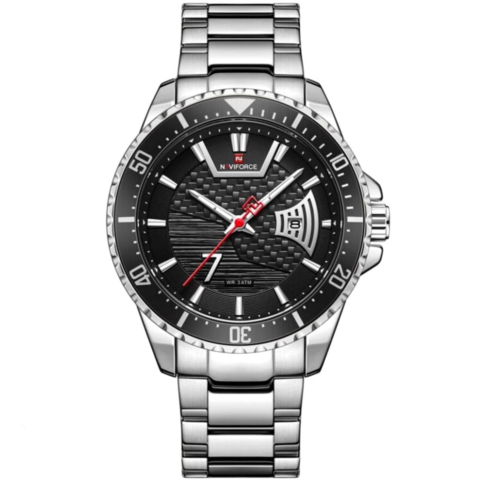 Relógio de Quartzo Masculino em Aço Inoxidável Clássico Luxuoso A Prova D`água