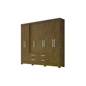 Guarda Roupa Casal 8 Portas 4 Gavetas Plus Baunilha Castanho
