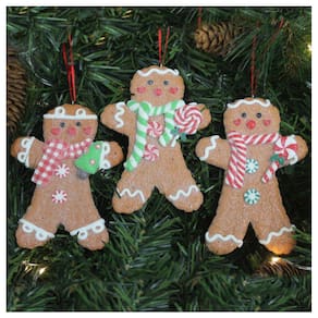 Kit 9 Enfeites Pendente Para Árvore De Natal Biscoito Ginger