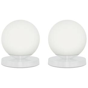 Kit 2 Luminárias de mesa Globo Orby Branco Base Redonda