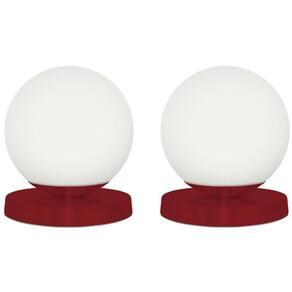 Kit 2 Luminárias de mesa Globo Orby Vermelho Base Redonda