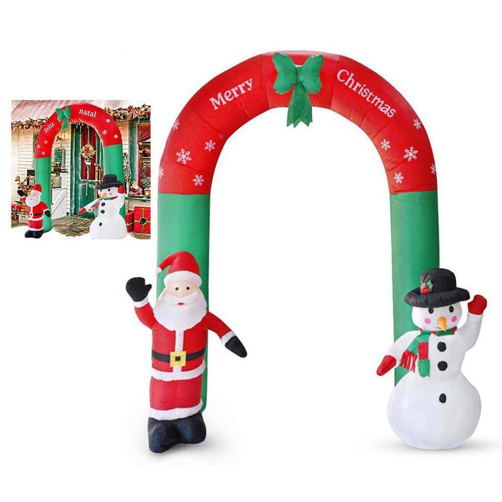 Arco Portal Inflavel Decoraçao Natal 2M 40cm Natalino 110V Enfeite Boneco de Neve Papai Noel Shopping Comercio Casa Festa