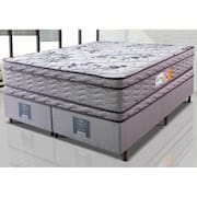 Cama Box King Colchão Ortopédico + Box 193x203x71 Double Face Espuma D45 Cinza