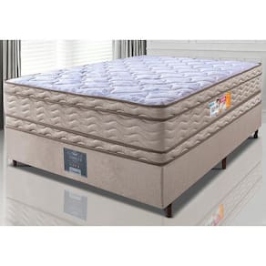 Cama Box Casal Colchão Ortopédico + Box 138x188x71 Double Face Espuma D33 Dourado