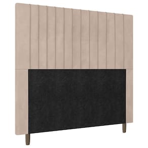 Cabeceira Cama Box Casal King Size Nala 195cm Suede Bege