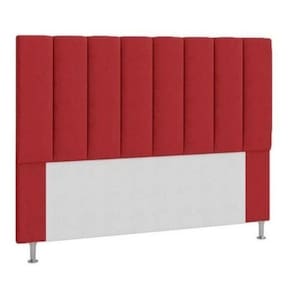Cabeceira Estofada Cama Box King 195 Cm Vermelho