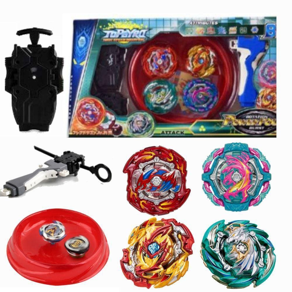 Beyblade 4 Em 2 Arena 2 Lançadores - Top Gyro