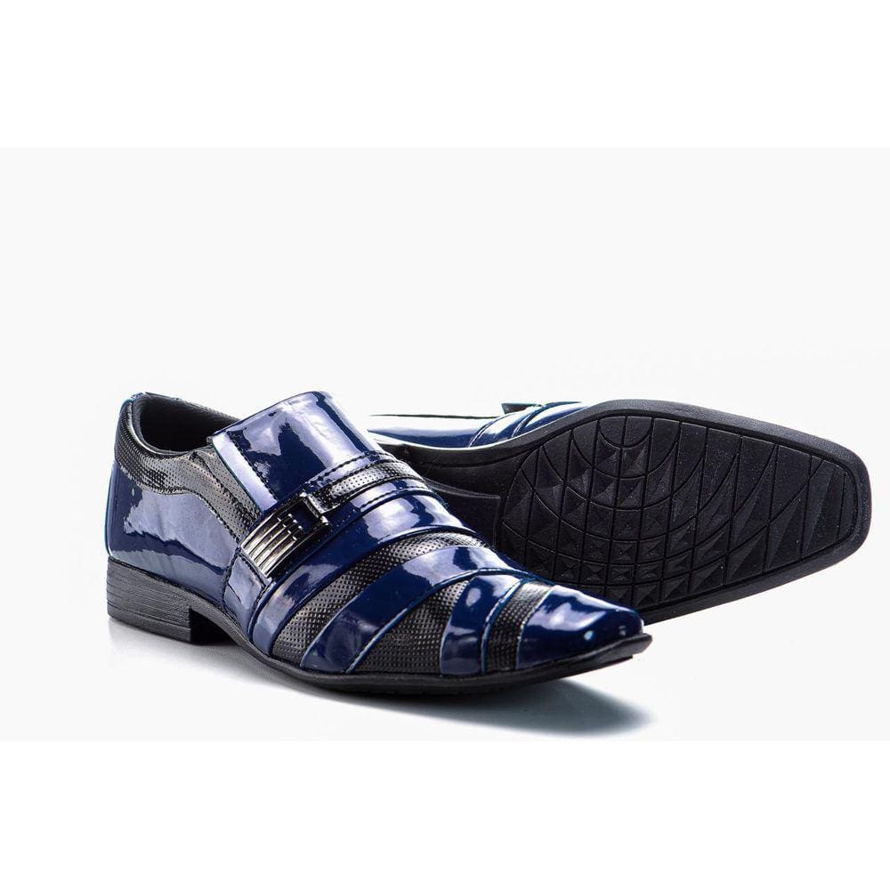Sapato Social Masculino Amsterdã Azul e Preto Vogado Shoes