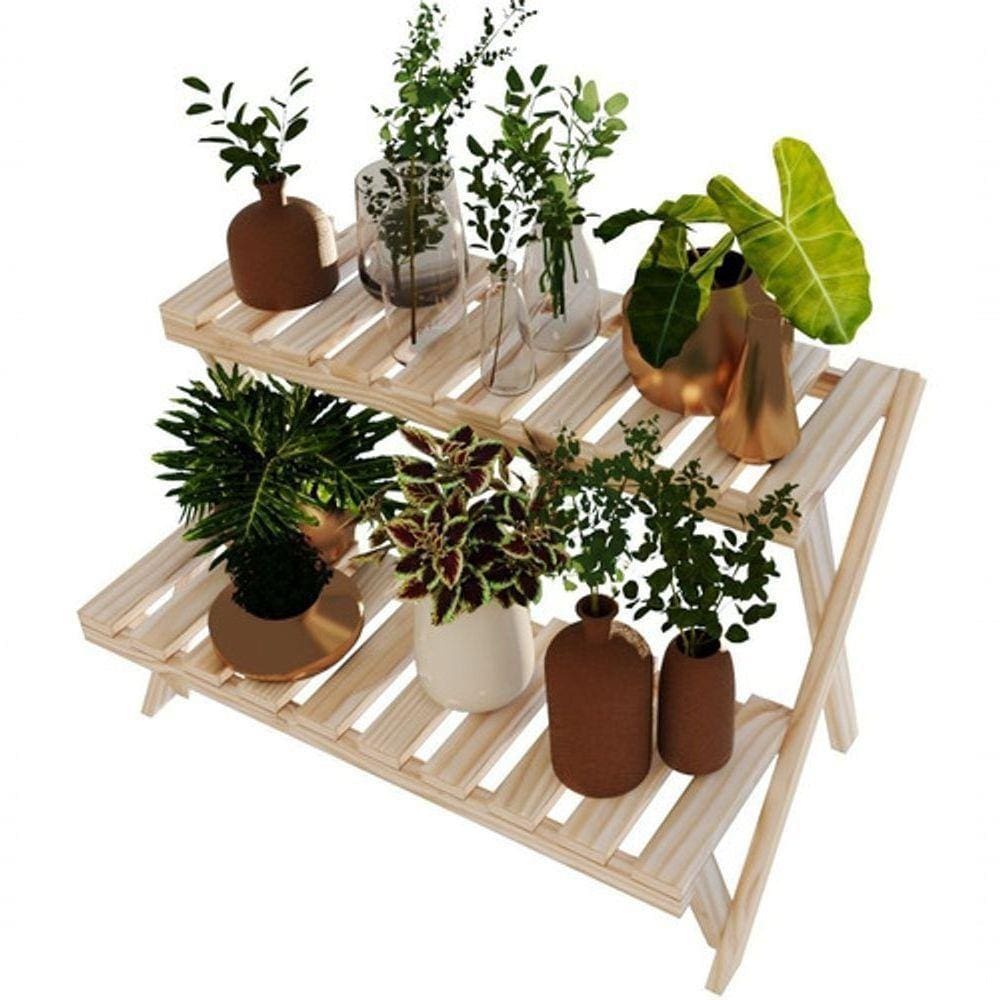 Treliça Jardim Vertical Dupla Prateleira Dobravel