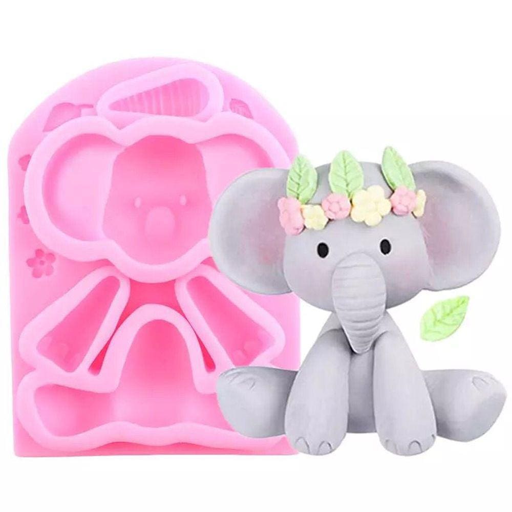 Molde De Silicone Elefante Bebê Safari Baby