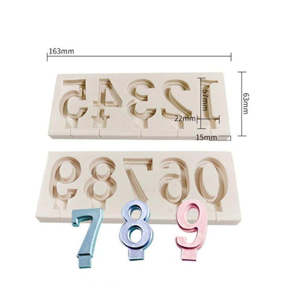 Molde  De Silicone Números Completo  Vela