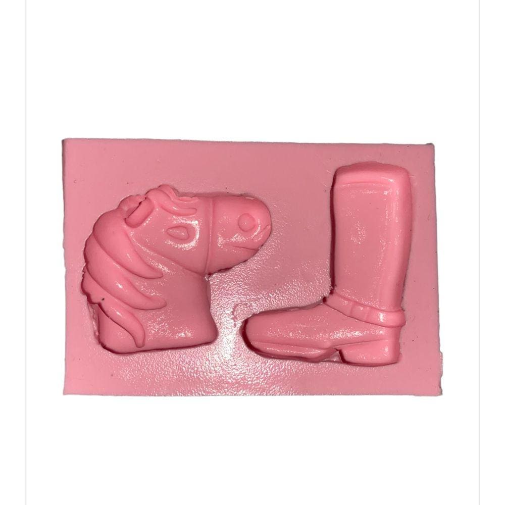 Molde De Silicone Cowboy Cavalo E Bota