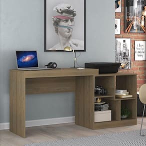 Escrivaninha Multifuncional 2 em 1 com 4 Nichos HO-2904 Home Office Espresso Móveis Avelã TX