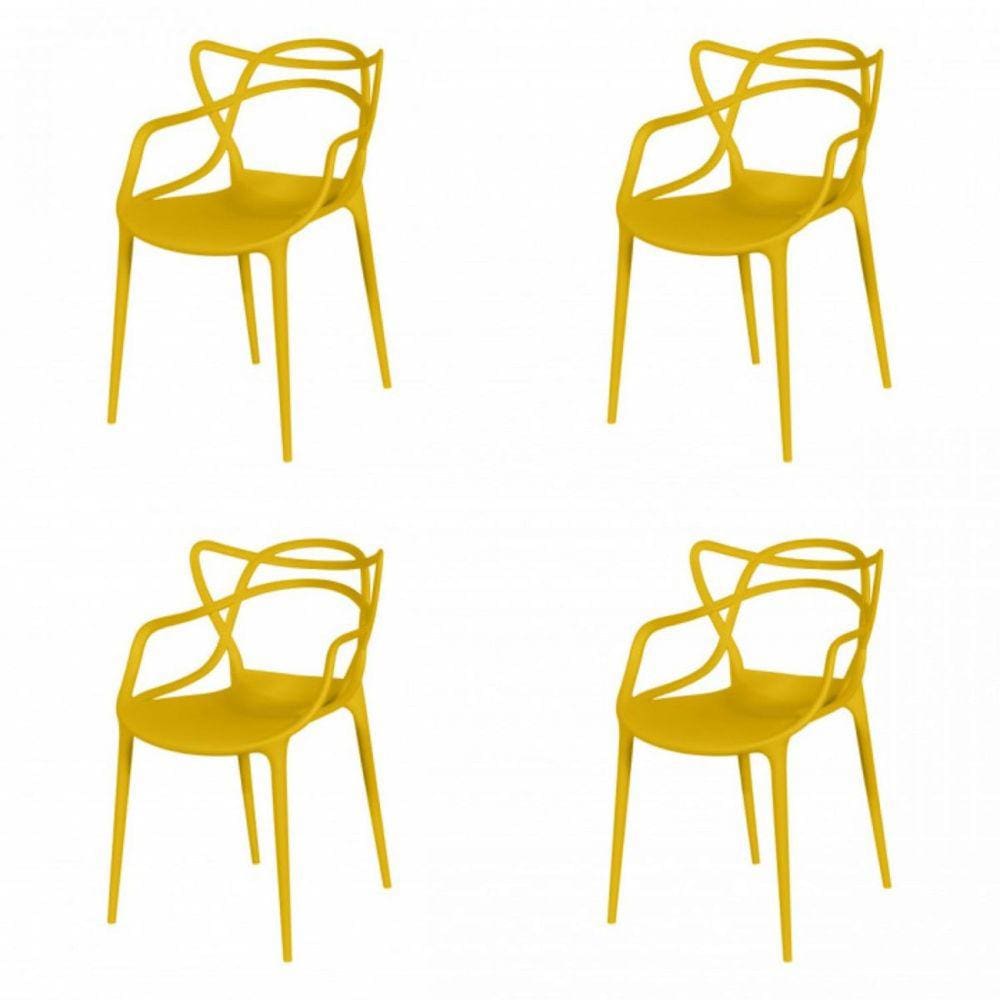 Kit 4 Cadeiras Allegra Solna OR Design Amarelo