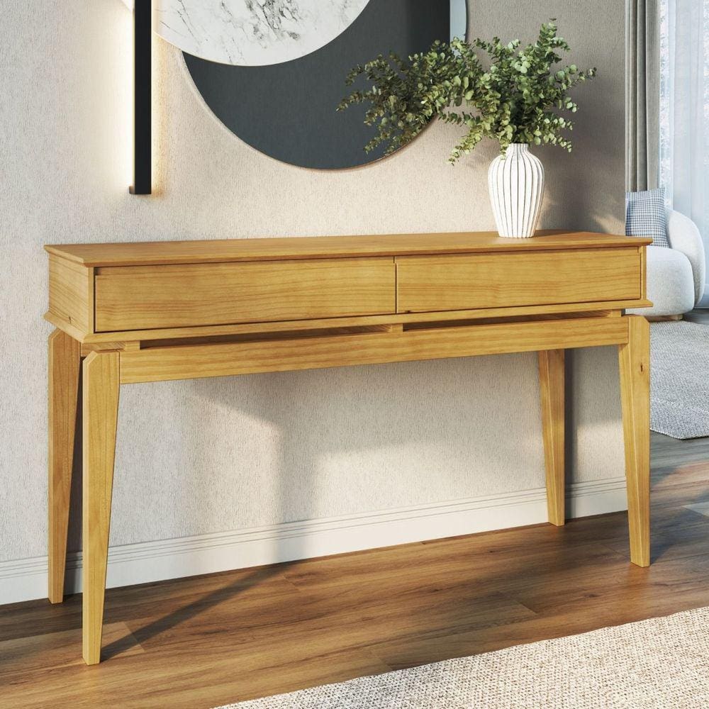 Aparador 140x80cm 2 Gavetas Madeira Maciça Seiva Yescasa Amendoa