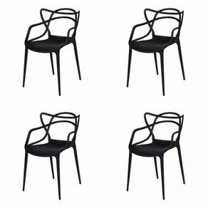 Kit 4 Cadeiras Allegra Solna OR Design Preto