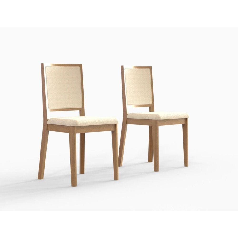 Kit 2 Cadeiras Sila Carmo Móveis Marrom/Bege