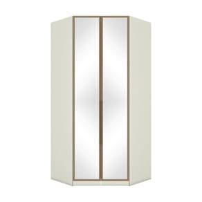 Guarda Roupa Canto Closet Modulado 2 Portas com Espelho 3 Gavetas com Led Predileto Henn Areia HP/Jequitibá
