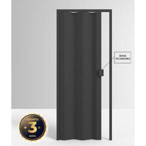 Porta de PVC Sanfonada 210x97cm Permatti Preto Preto