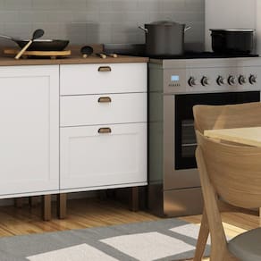 Balcão para Cozinha 3 Gavetas sem Tampo Iluminata Genialflex Preto Fosco