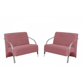 Kit 2 Poltronas Namoradeira 2 Lugares Vênus Braço Alumínio D Salla Suede