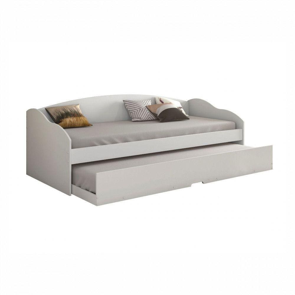 Sofá Cama Funny Com Cama Auxiliar Conquista Móveis Branco