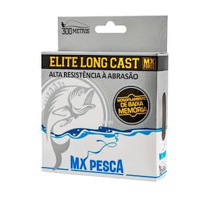 Linha MX Pesca MX Elite Long Cast 300m Monofilamento Transparente 0,35 14,70kg