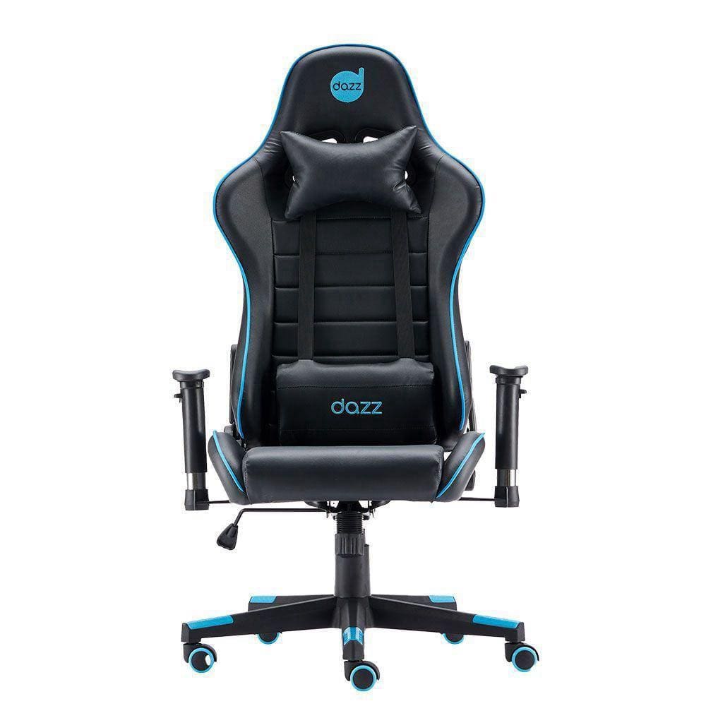 Cadeira Gamer Dazz Prime X V2 Preto Azul Almofada P/ Lombar